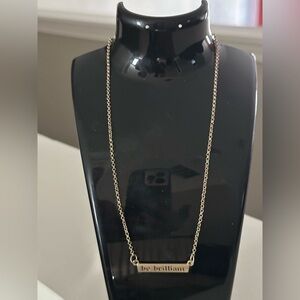 Be Brilliant Bar Engraved Necklace Stainless Steel Bronze
